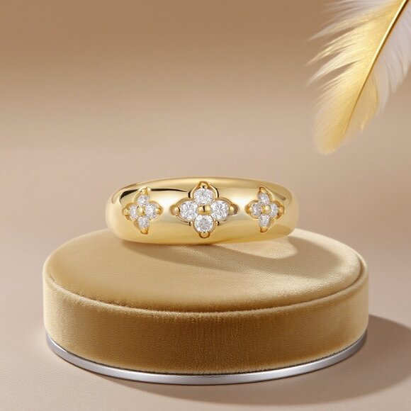 Moissanite Butterfly Ring,  S925 Sterling Silver Flower Moissanite Ring - Picture 4 of 5